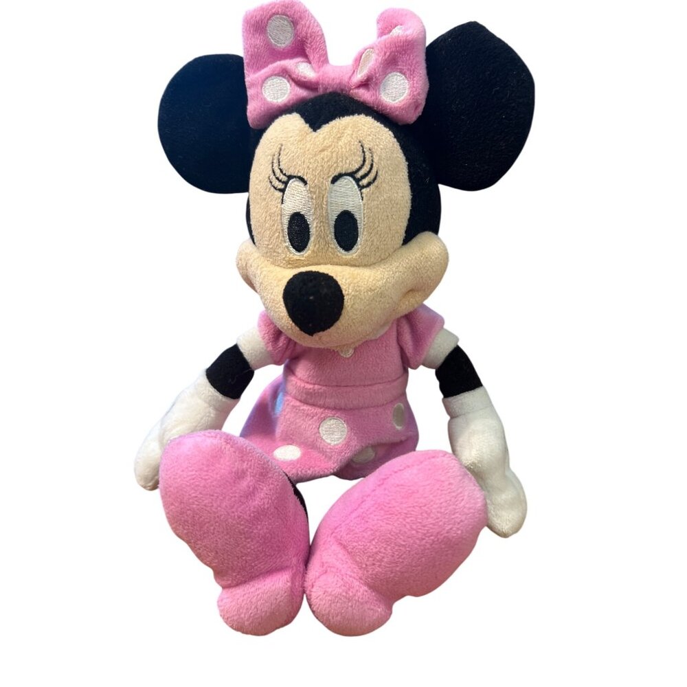 Minnie Mouse Disney Just Play Plush Sewn Eyes Stuffed Animals 10" Tall Pink